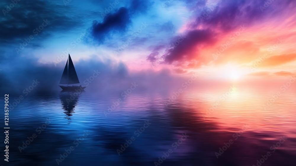 Fototapeta premium dreamy seascape under celestial light sky