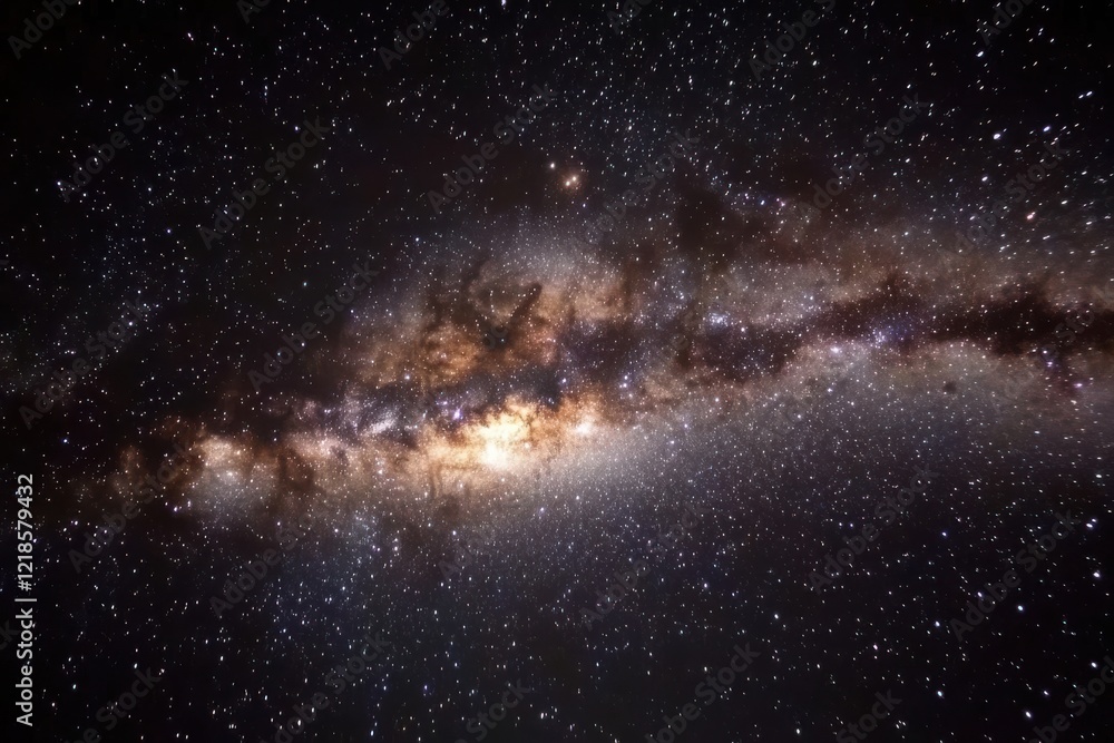 Fototapeta premium Majestic Milky Way Galaxy Panorama in the Night Sky Reveals Cosmic Wonders