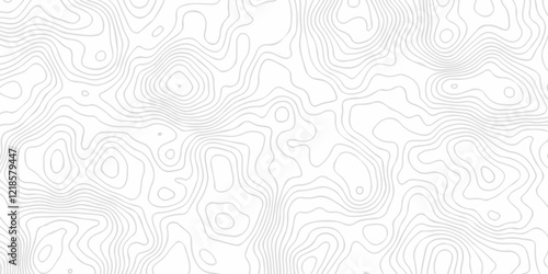 Curved reliefs abstract background White wave paper.  Black and white lines seamless Topographic map patterns, topography line map. Contour abstract map relief land outline. Topographic map patterns. 