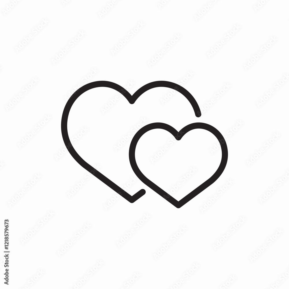 double heart love romance icon vector sign double heart love romance icon vector sign
