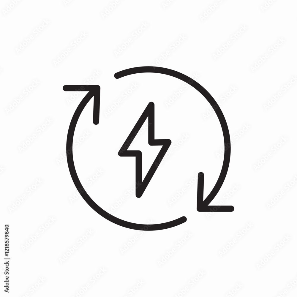 energy cycle power rotation icon vector sign energy cycle power rotation icon vector sign