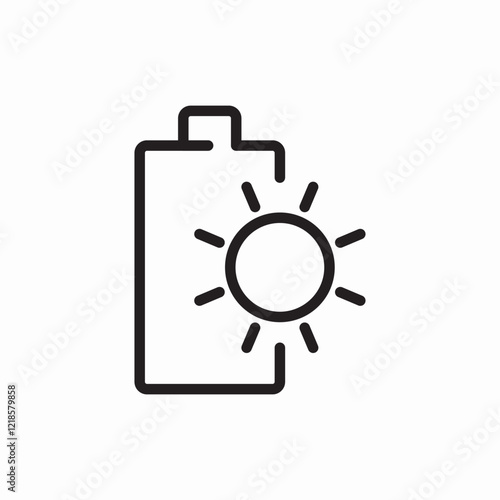battery sunlight solar power icon vector sign