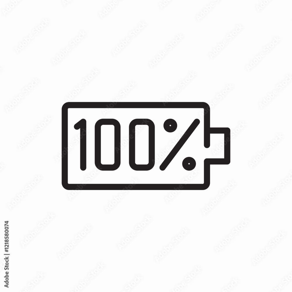 full battery power charge icon vector sign full battery power charge icon vector sign