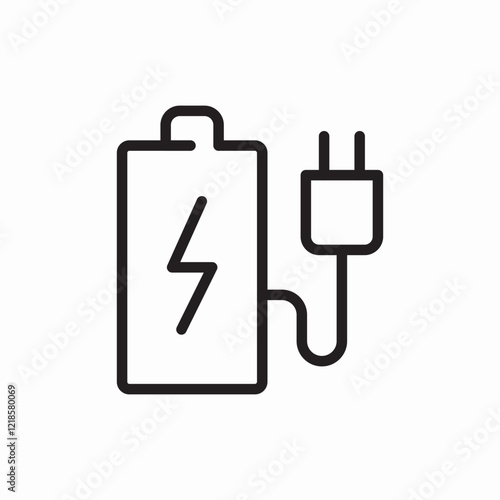 battery plug charging power icon vector sign