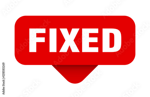 fixed sticker. fixed sign on transparent background