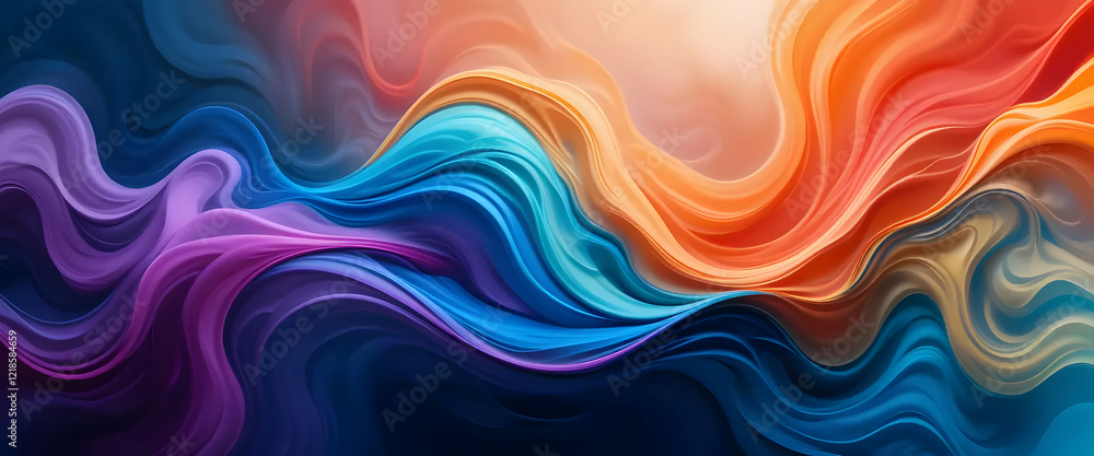 Abstract flowing waves of color blend seamlessly creating a dynamic visual Abstract flowing waves of color blend seamlessly creating a dynamic visual
