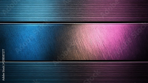 Abstract Brushed Metal Background With Blue And Pink Hues photo