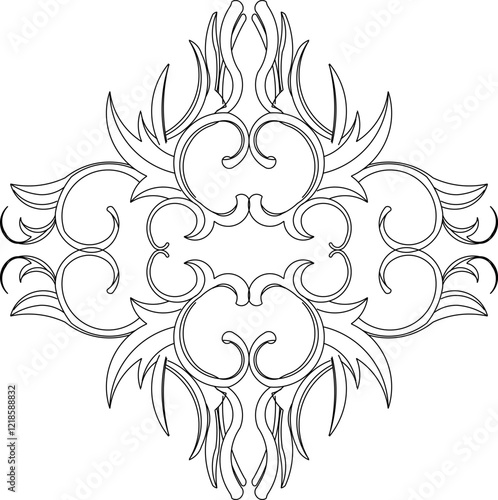 Wallpaper Mural sketch vector illustration silhouette design ornament decoration floral classic vintage ethnic.eps Torontodigital.ca