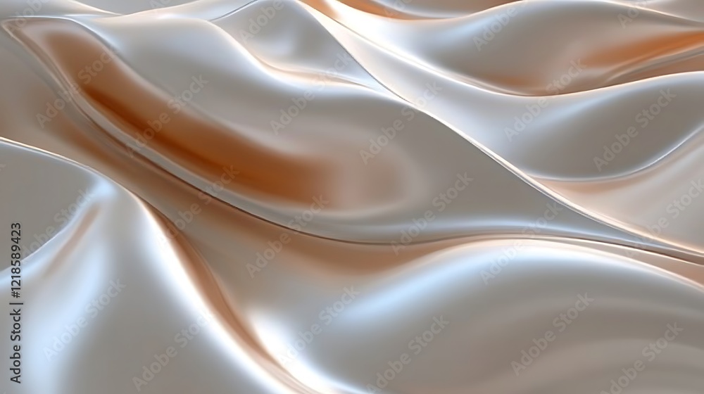 Fototapeta premium Elegant Draped Fabric Shows Soft Curves and Subtle Light Reflection