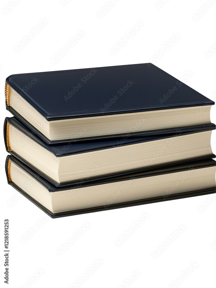 Isolated Stack of Three Dark Blue Books Isolated Stack of Three Dark Blue Books