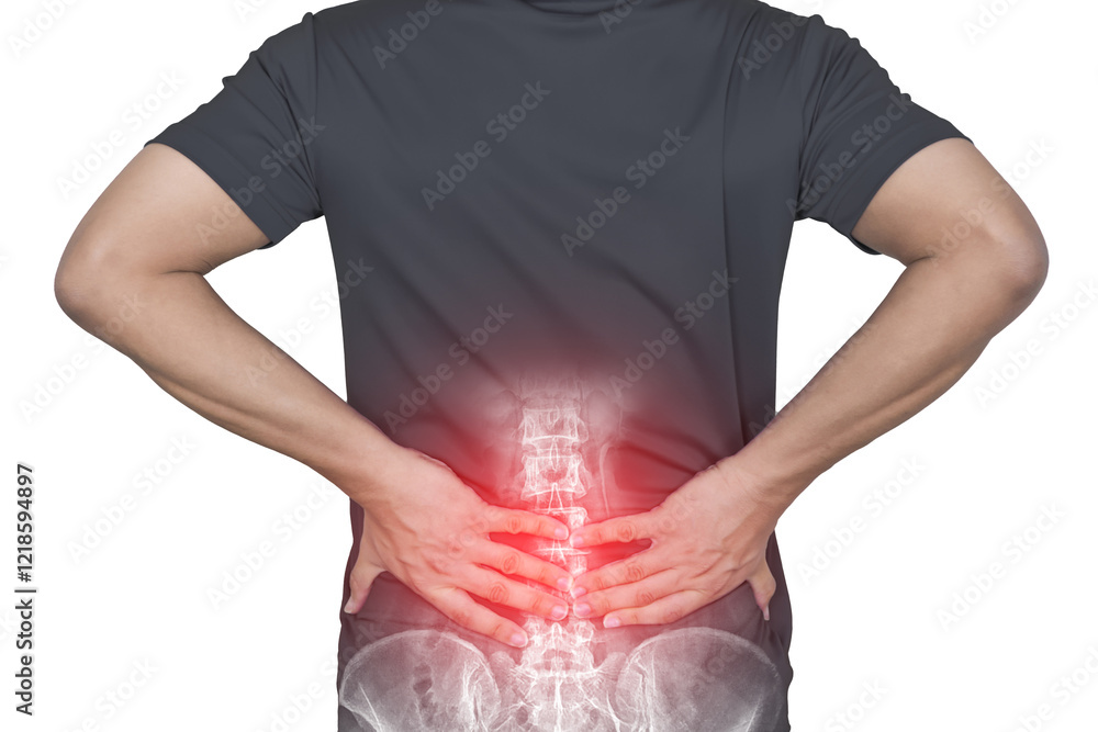 The man has back pain and bone pain.