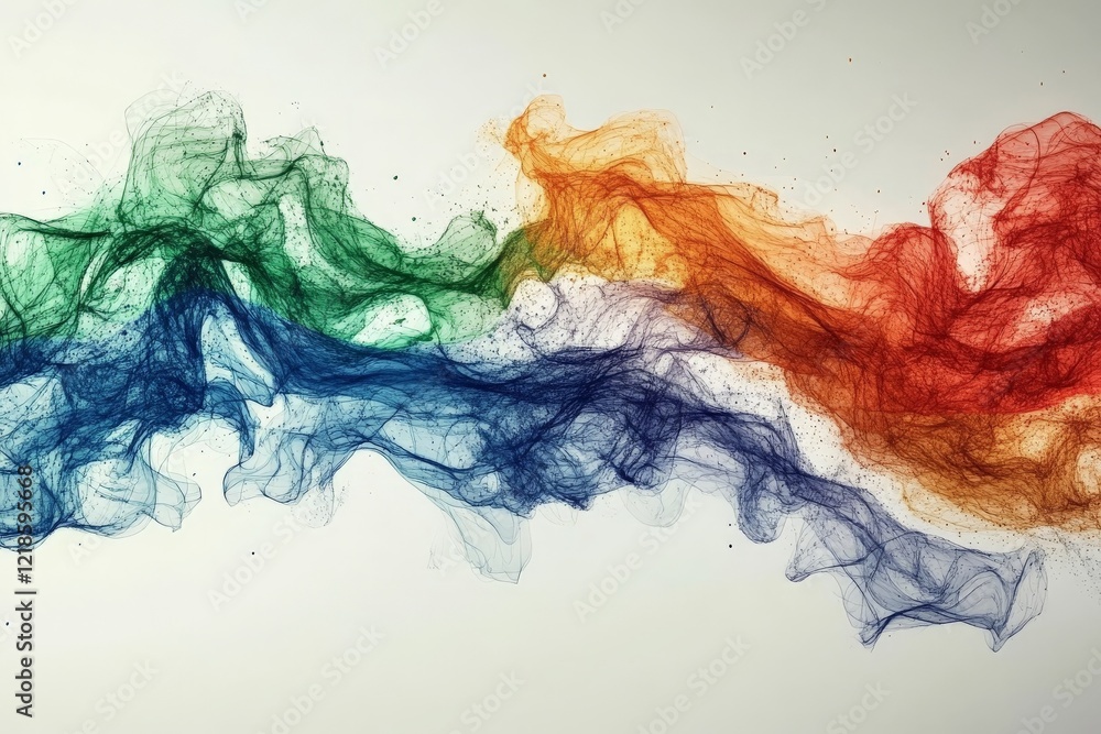 Colorful abstract wave patterns represent the vibrancy of creativity and emotion through fluid shapes and vivid hues