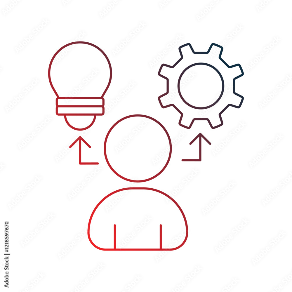 Strategy gradient outline icon with white background vector stock illustration Strategy gradient outline icon with white background vector stock illustration