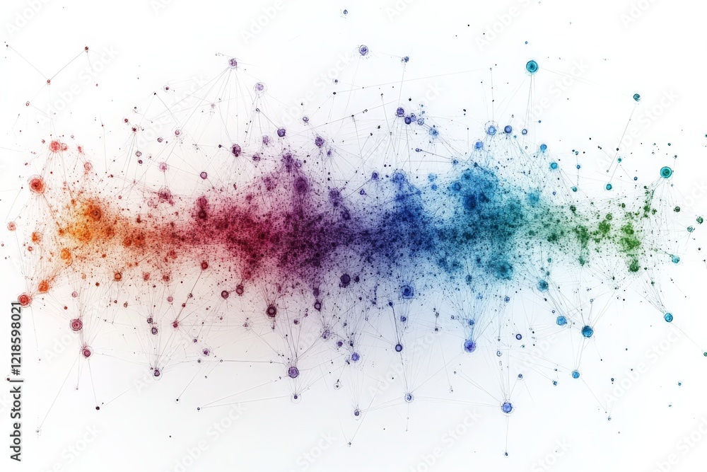 Abstract visualization of colorful data points representing connections across various dimensions Abstract visualization of colorful data points representing connections across various dimensions