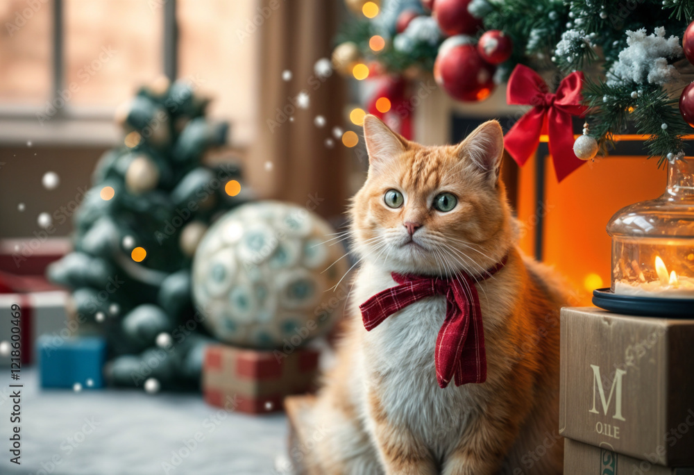 cat and christmas tree cat and christmas tree