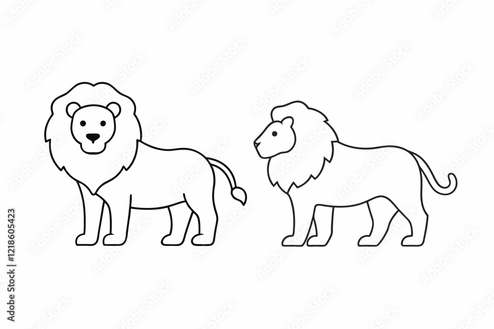 vector-silhouette-of-animal-outline-for-wild-lion vector-silhouette-of-animal-outline-for-wild-lion