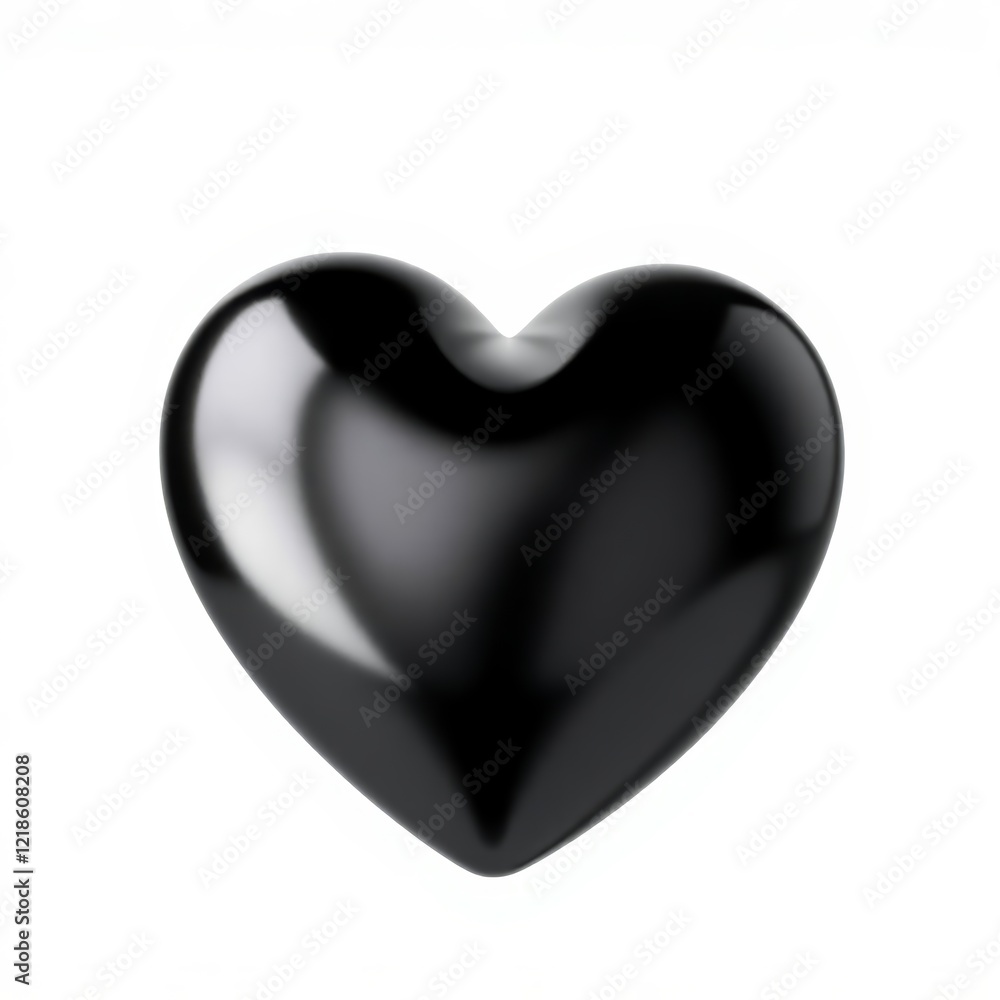 black heart isolated on white background