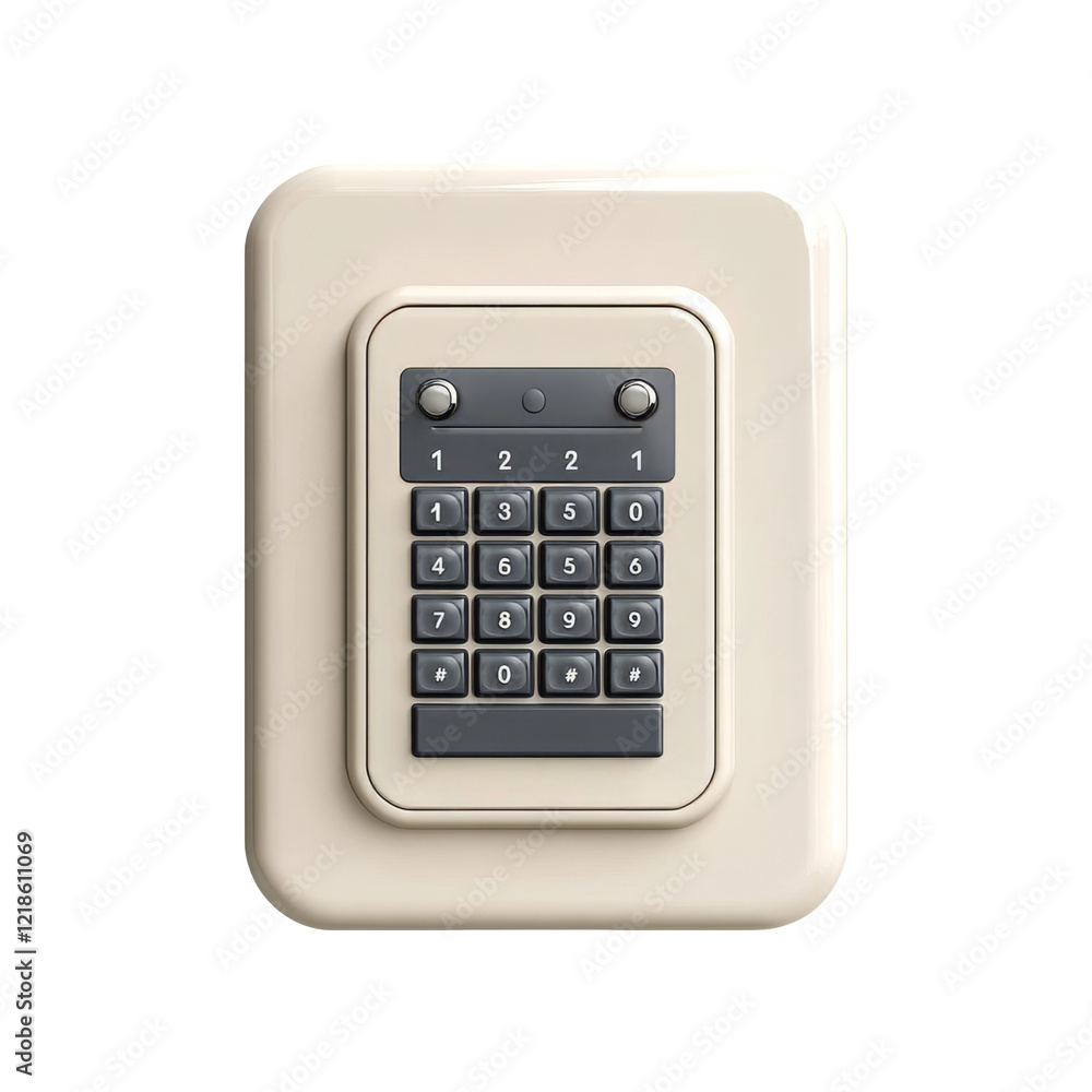 Isolated digital keypad on transparent background, ideal for security themes Isolated digital keypad on transparent background, ideal for security themes
