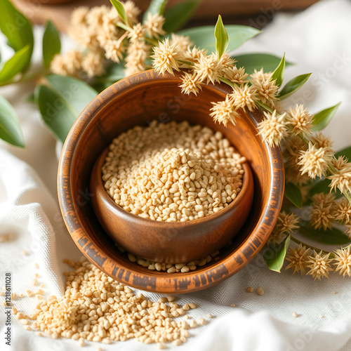 Medicinal Isabgol or psyllium husks photo