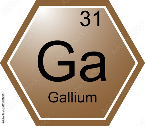 Obraz na płótnie The symbol of the chemical element Ga is Gallium. w salonie