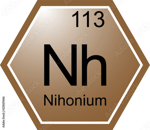 Obraz na płótnie The symbol of the chemical element Nh is Nihonium. w salonie