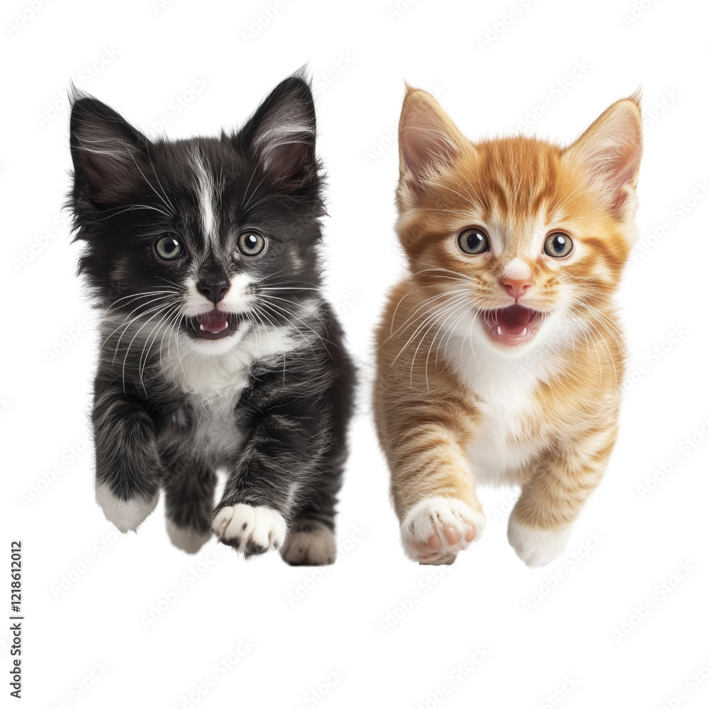 Playful kittens on a transparent background indoor setting cute pets Playful kittens on a transparent background indoor setting cute pets