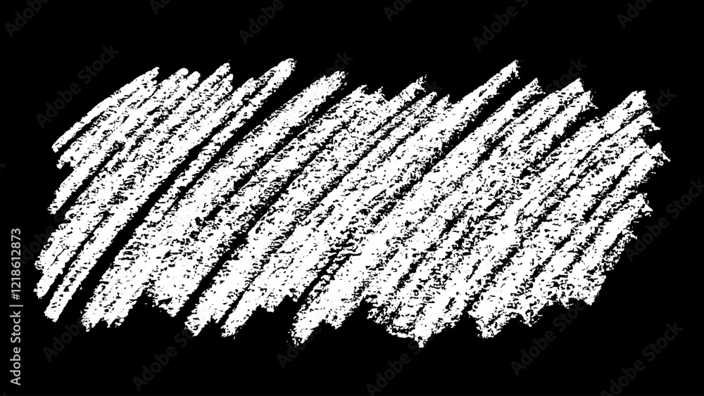 Scribble hand drawn in chalk on black background. Monochrome stain element. Digitally generated image. Vector illustration, Eps 10.