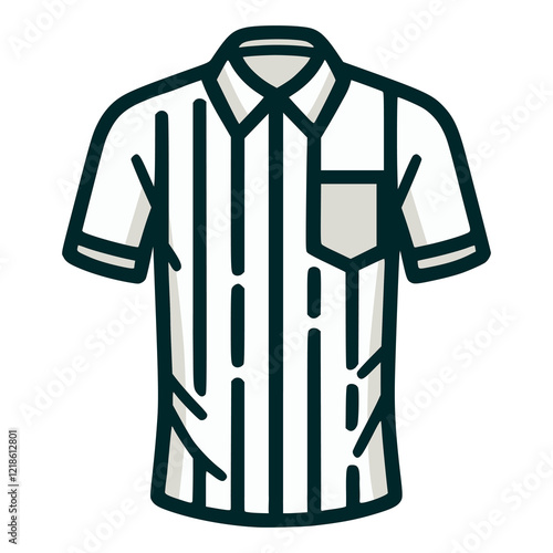 referee jersey t shirt cloth match sport flat color vector illustration template design