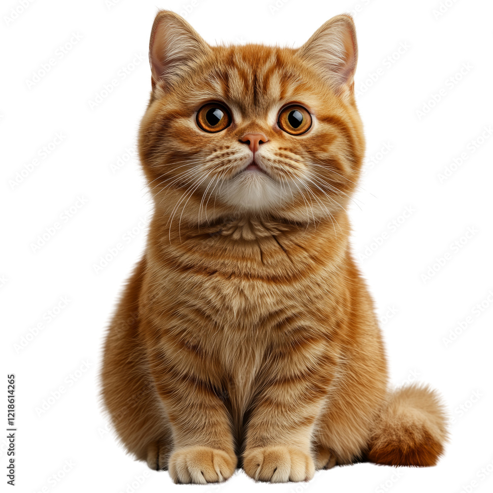 Fototapeta premium Playful cat on a transparent background animal portrait studio setting close-up