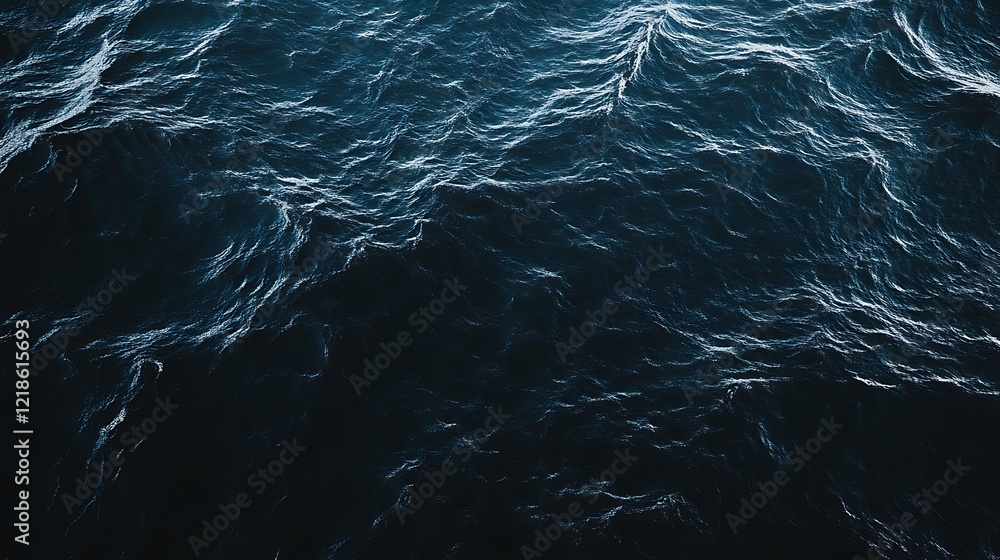 Obraz premium Dark Blue Ocean Waves Rolling Surface Texture