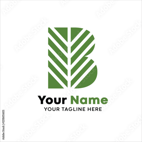 B leaf logo, suitable for logos, icons, etc., just change the name and slogan