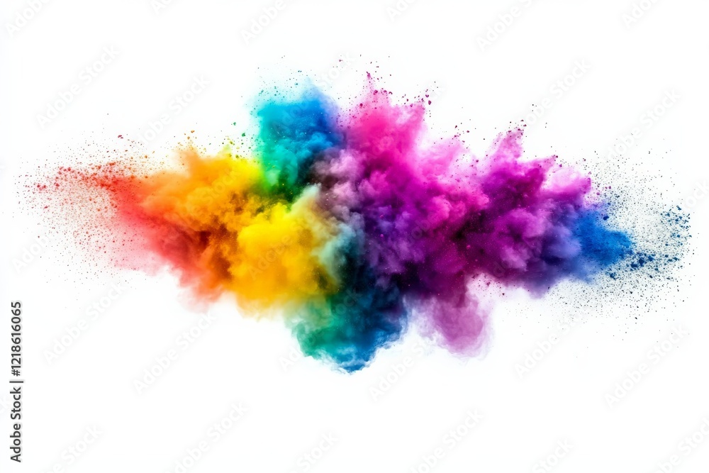 Fototapeta premium Colorful explosion of powder creating vibrant hues in a lively artistic display