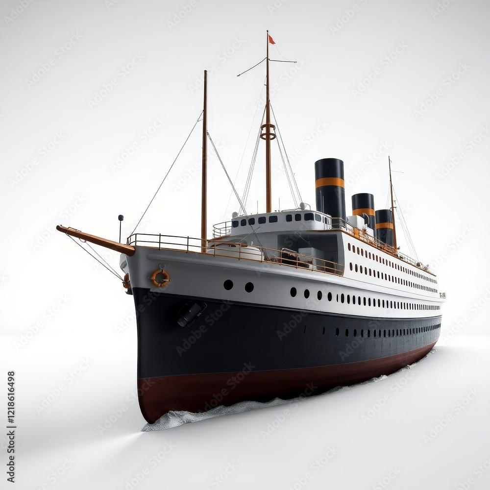 Naklejka premium 3d sea ship isolated on white background