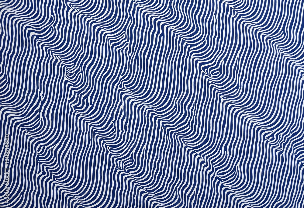 Wavy Line Fabric Vector, Indigo & White Stripe Pattern, Subtle Curves, Thin Vertical Design, Fashion Textile Print, Plain Background, Editable Design.
Wavy Line Fabric Vector, Indigo & White Stripe Pattern, Subtle Curves, Thin Vertical Design, Fashion Textile Print, Plain Background, Editable Design.