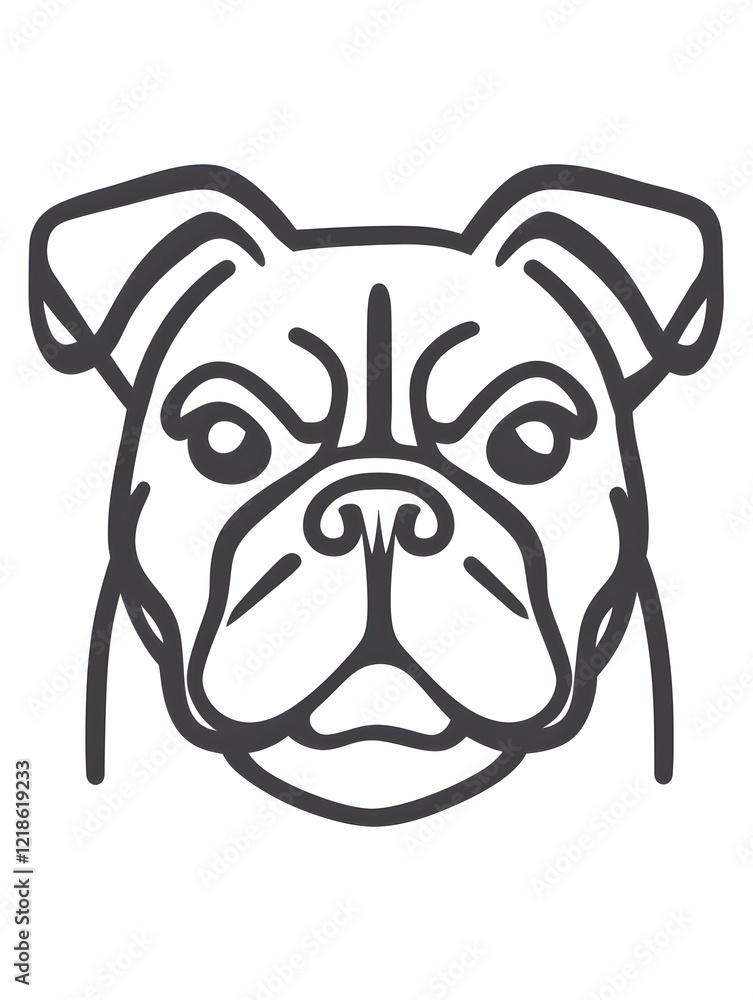 Simple Boxer Cartoon Dog Wildlife Line Icon Symbol Simple Boxer Cartoon Dog Wildlife Line Icon Symbol