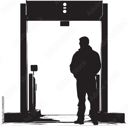 silhouette of a worker