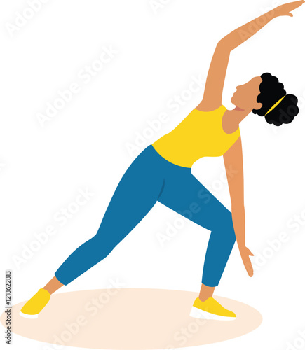 Woman doing Arm stretching exercise illustration.
