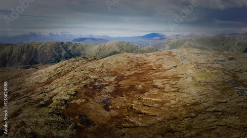 Beautiful Nordic Mountain autumn landscape, partly AI-edited
