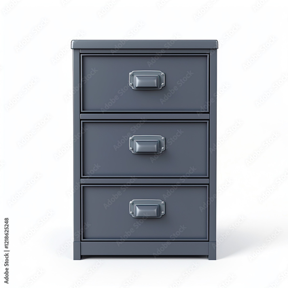 Modern gray filing cabinet with three drawers Modern gray filing cabinet with three drawers