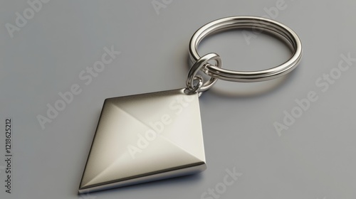 Elegant Silver Diamond Keyring: A Modern Minimalist Design