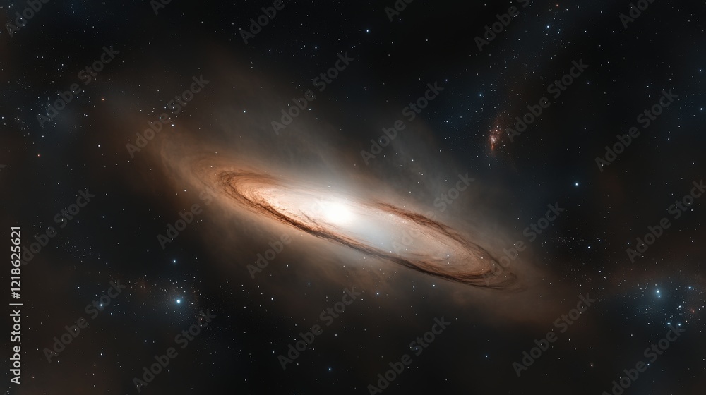 Fototapeta premium Glowing Comet Streaking Across Dark Sky