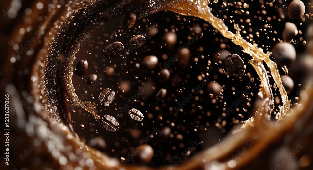 Fototapeta premium Dance of depth and aroma, swirls of coffee liquid