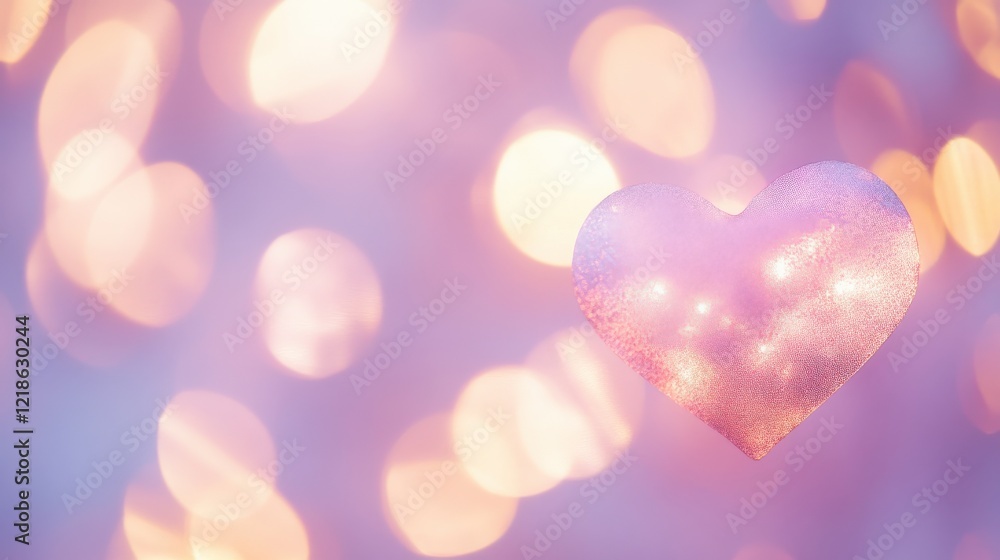 Dreamy Heart Shaped Glow on Soft Pastel Background Dreamy Heart Shaped Glow on Soft Pastel Background