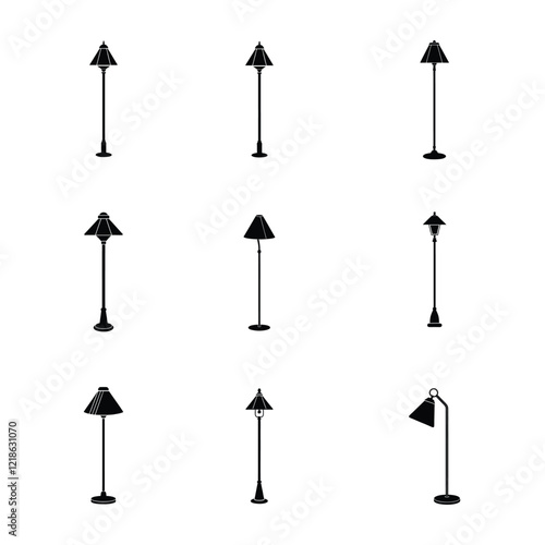 floor lamp icons vector illustration