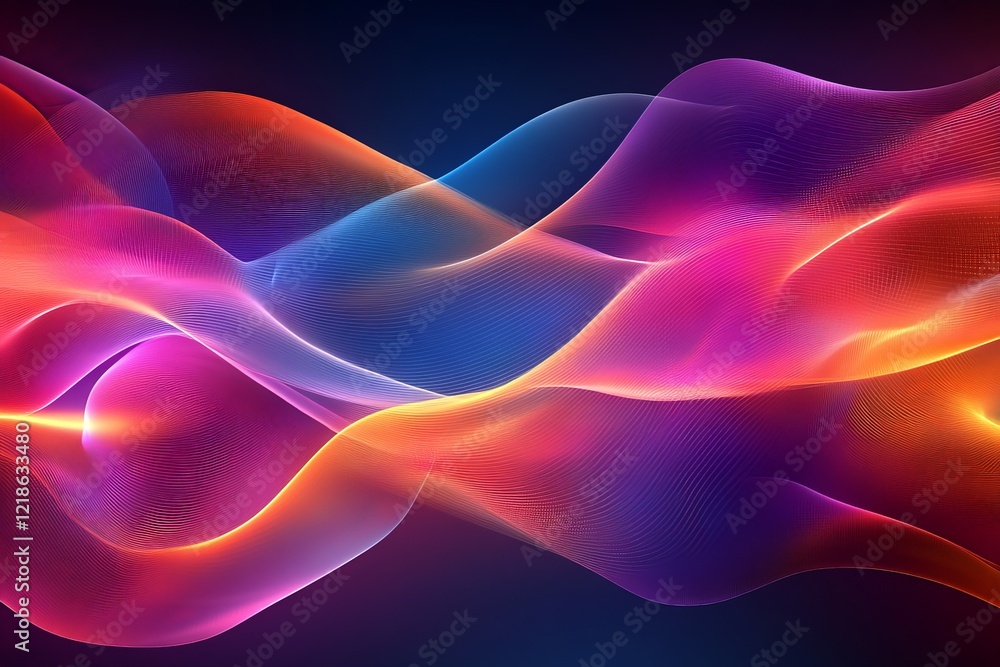 Colorful abstract waves flowing together in vibrant patterns showcasing dynamic movement and energy Colorful abstract waves flowing together in vibrant patterns showcasing dynamic movement and energy