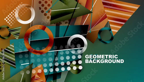Abstract background geometric design with colorful gradients