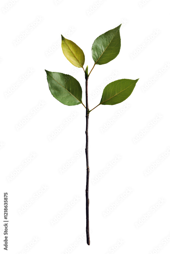 Isolated Green Branch with Leaves Isolated Green Branch with Leaves