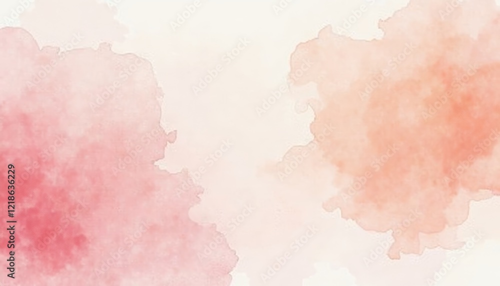 Obraz premium Abstract watercolor background with pastel pink and peach splashes, artistic elegance