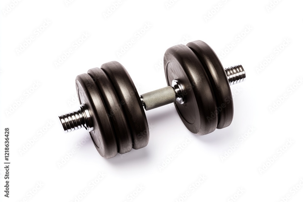 Heavy dumbbell showcasing sleek design and adjustable weight fea Heavy dumbbell showcasing sleek design and adjustable weight fea