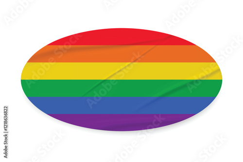 LGBT Pride Rainbow Stickers. Glue-on, wrinkled stickers or labels in rainbow colors photo